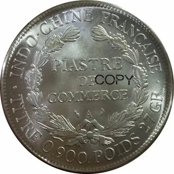 Френски Индокитай 1 пиастр 1926 г., 90% Сребро Копирни монети