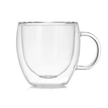 Чаша за двойните стени на чаша чай кафе стъклена за питейна вода домашен офис с дръжка SCIE999