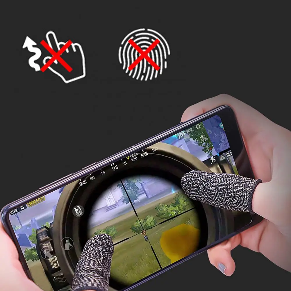 1 Чифт Clamshells за пръстите на сензорен екран, защищающих от пот и нескользящих слот clamshells от нейлонового влакна, подходящи за мобилни игри PUBG