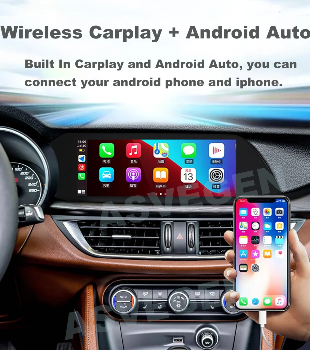 10,25-Инчов Android 10 За Alfa Romeo Stelvio Giulia Ram 4G + 64G С GPS Навигация Авто Мултимедиен Видео Стерео музикален плейър