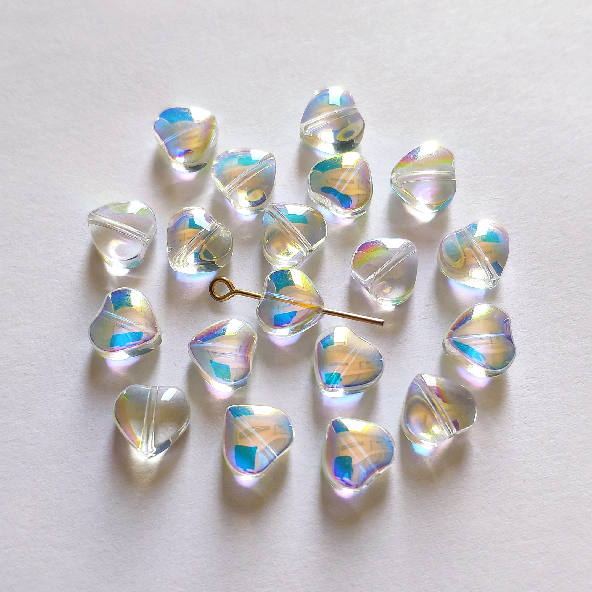 20pcs Разнообразни Кристални Мъниста във формата на Сърце 10 мм, Блестящи Стъклени Висулки във формата на Сърце (TS-125)
