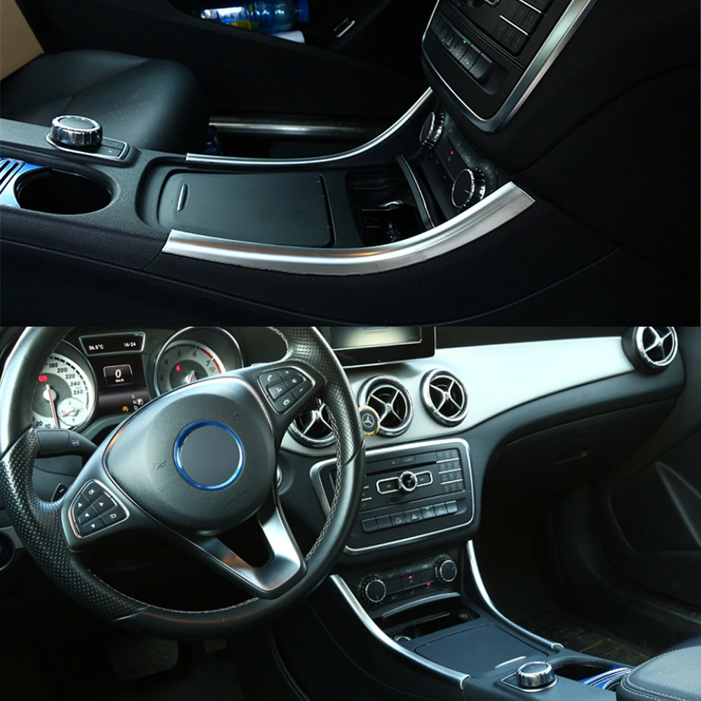ABS, Централна Конзола Странични Ленти Декоративна Накладки за Mercedes Benz A GLA CLA Class W176 X156 C117 2013-2019 Корнизи за интериора