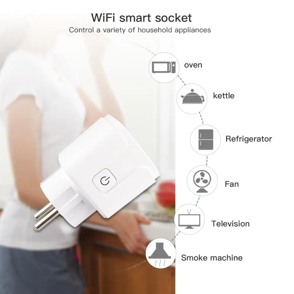 Apple HomeKit Умен изход WiFi 16A Електрически контакти EU Smart Plug Гласово управление Работи с Siri Amazon Алекса Google Home