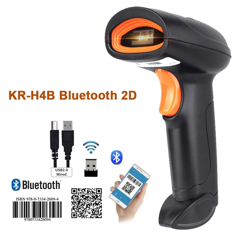 KEFAR Ръчно Кабелна 1D/2D Безжичен баркод четец и Bluetooth QR Четец на баркод PDF417 Автоматичен Скенер за Магазин Екранните Плащания