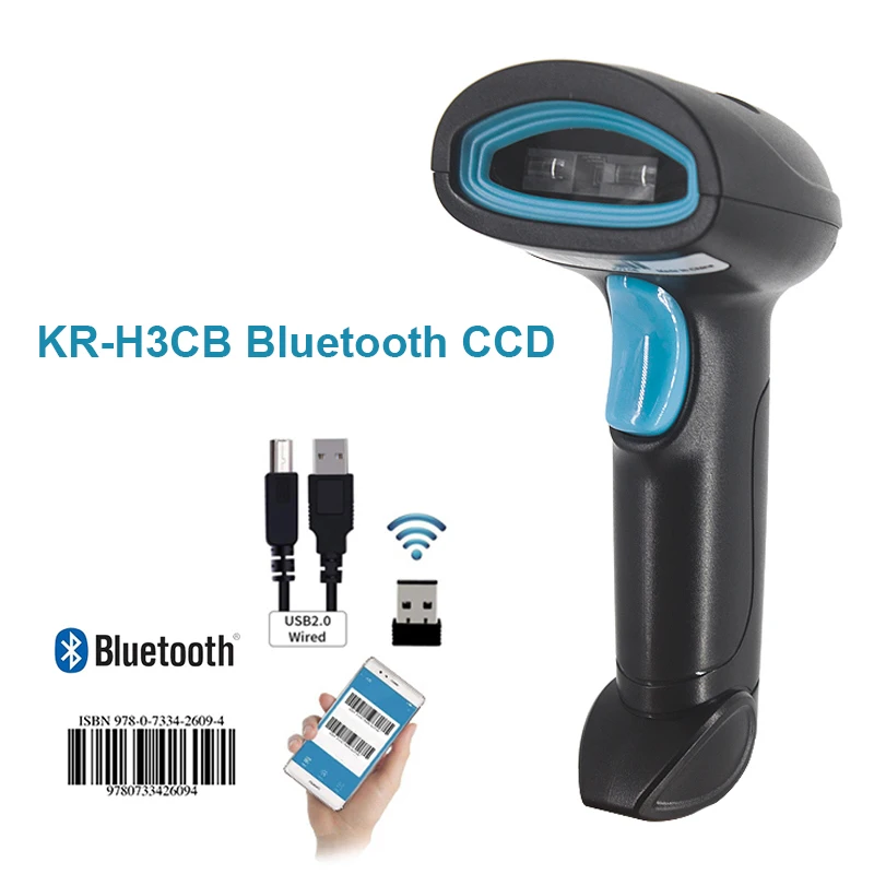 KEFAR Ръчно Кабелна 1D/2D Безжичен баркод четец и Bluetooth QR Четец на баркод PDF417 Автоматичен Скенер за Магазин Екранните Плащания