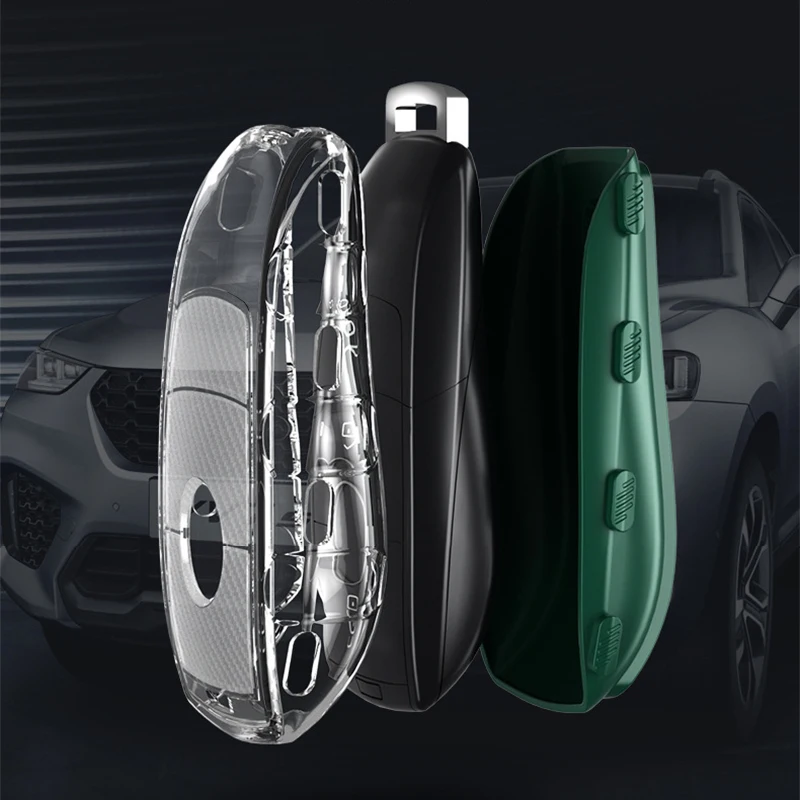 TPU Мода Въглеродни Влакна Модел Ключ на Автомобила Калъф във формата на Миди за Mercedes Benz A C E S G GLS Клас W177 W213 W205 W222 W176 AMG