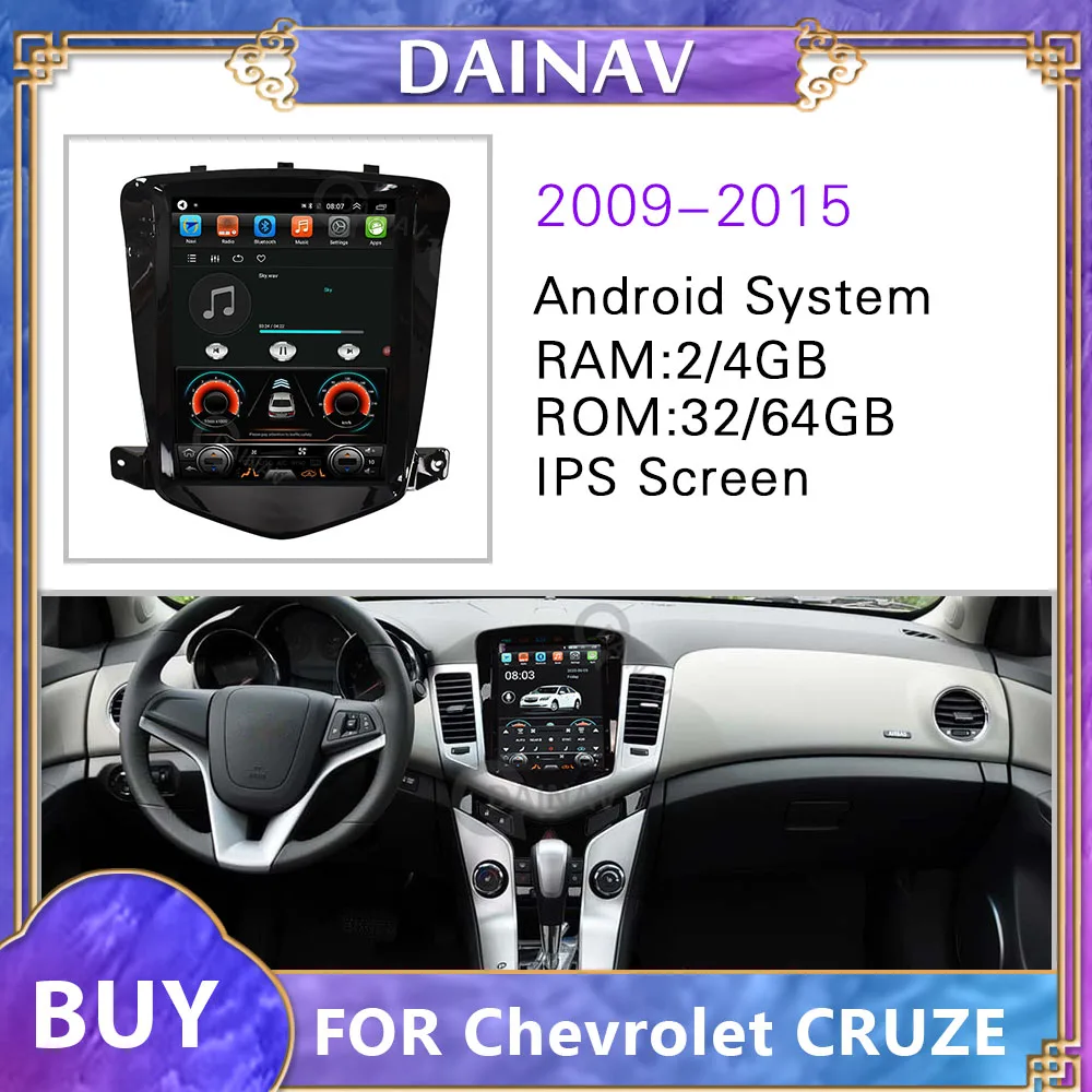 Вертикален Екран Авто Радио Стерео За Chevrolet CRUZE 2009-2015 Авторадио GPS Навигация Мултимедиен DVD плейър С CarPlay