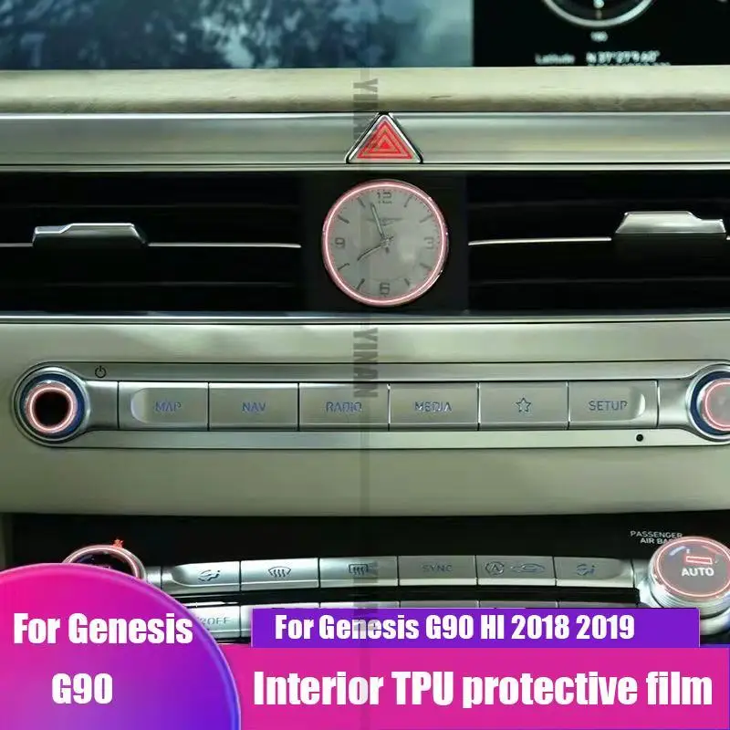 За Genesis G90 HI 2018 2019 2022 Автомобили TPU Вътрешна Прозрачна Защитна Навигационна Филм Автомобилни Аксесоари