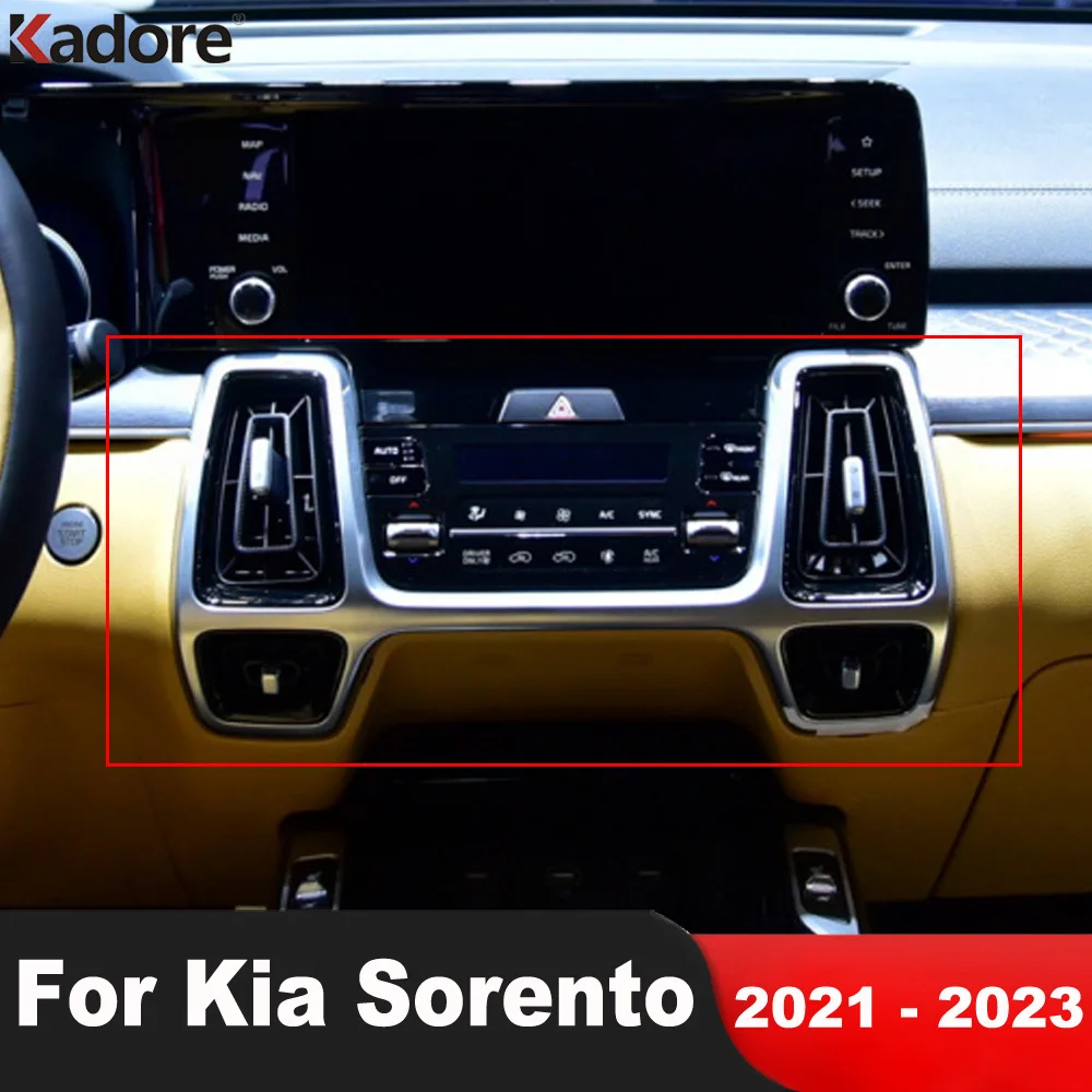 За Kia Sorento От 2021 2022 2023 Въглеродни Влакна Авто Централен Климатик Отдушник Капачка Формоване Довършителни Стикер Аксесоари За Интериора