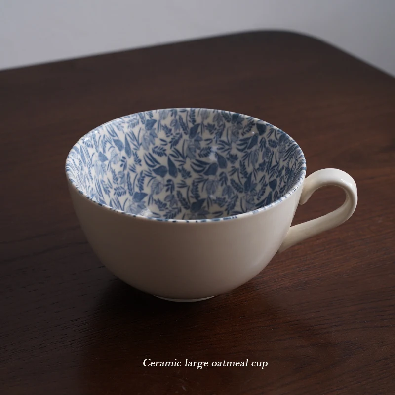 Североевропейский стил пшеничен колос керамична чаша овесени ядки с голям капацитет чаша за закуска, млечна чаша с дръжка surface купа чаша за чай с мляко